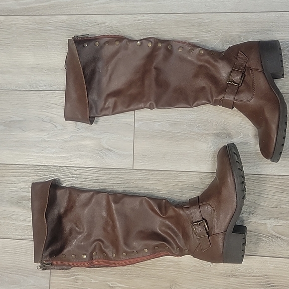 Bamboo Over the Knee Boots Dark Rusty Brown Size 8 1/2 - Picture 3 of 8